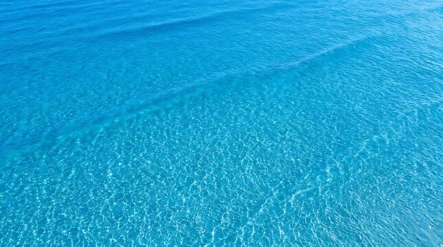 Clear turquoise seawater with sunlight ripples