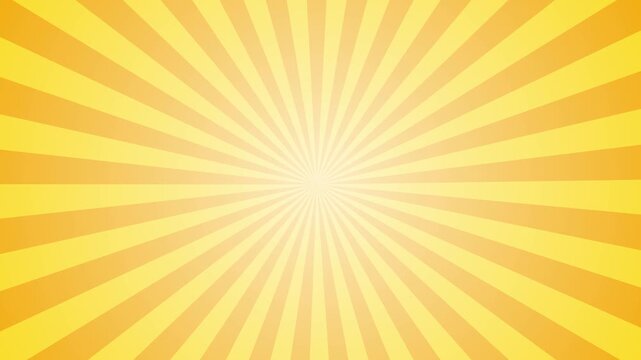 Vibrant orange and yellow sunburst motion background, retro comic Yellow sunburst animation background, Yellow Retro Pop Art Sunburst Comic Motion Video Background, Bright yellow sunburst light 