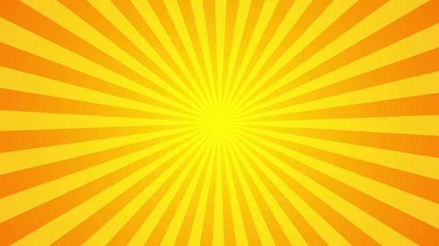Vibrant orange and yellow sunburst motion background, retro comic Yellow sunburst animation background, Yellow Retro Pop Art Sunburst Comic Motion Video Background, Bright yellow sunburst light 