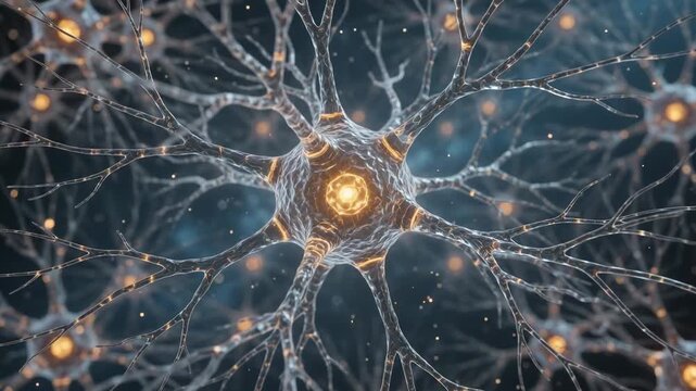 Electrical impulse traveling through neural network