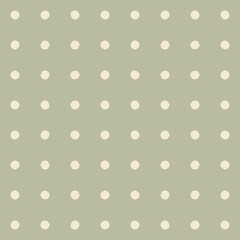 Subtle polka dot pattern with a muted green background and cream circles © Syaima Levantine