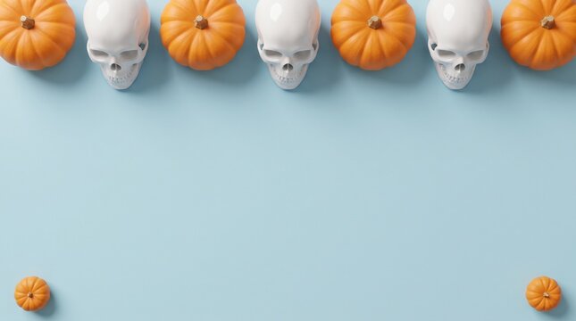 halloween pumpkin border with pumpkin