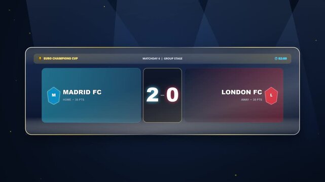 Modern Glassmorphism Football Match Day Broadcast Board