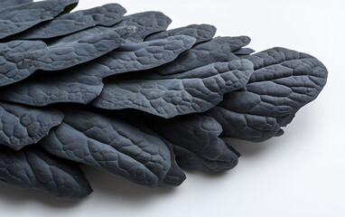 Obraz premium Detailed texture of dark kale leaves, showcasing rich patterns and natural beauty