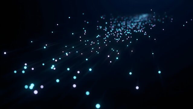Coordinated particle flock in motion &ndash; Great for flocking algorithms or system intelligence.