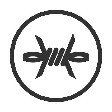 Barbed wire icon isolated on transparent background