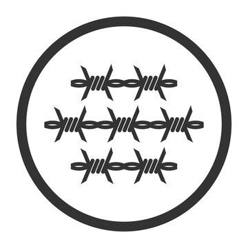 Barbed wire icon isolated on transparent background