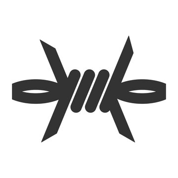 Barbed wire icon isolated on transparent background