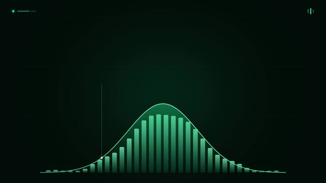 Digital Bell Curve Analytics Interface Displaying Statistical Probability Distribution Data Visualization for Scientific Analysis
