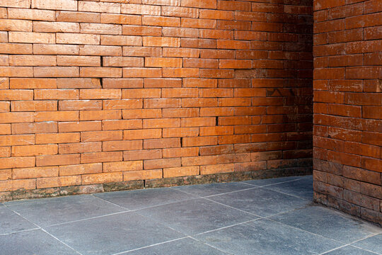 Ancient Red Brick Wall Architecture Background for Historical Building Design