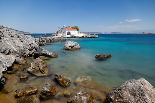 Agios Isidoros, Chios Island, Greece taken with long exposure technique         