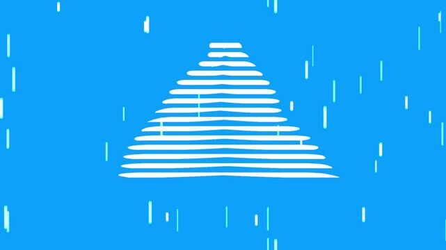 Abstract pyramid shape with digital rain effect, minimalist motion background animation