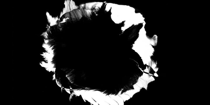 Black ink brush paint stroke transition Brush leak spreads over screen liquid splashing, drops, strokes, stain grunge. stencil frame drip spray, liquid graffiti ink splatter background, watercolor 4K