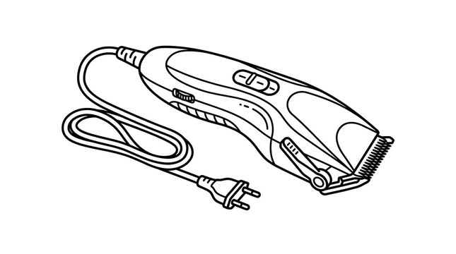 Electric hair trimmer with cord and plug