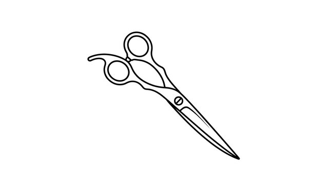 Black and white hairdressing scissors icon