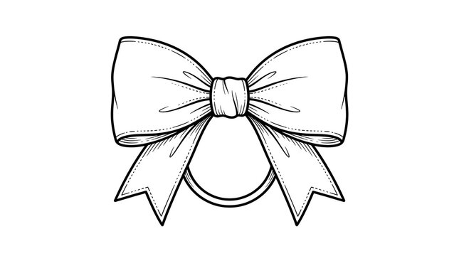 Simple bow ribbon with elegant knot illustration