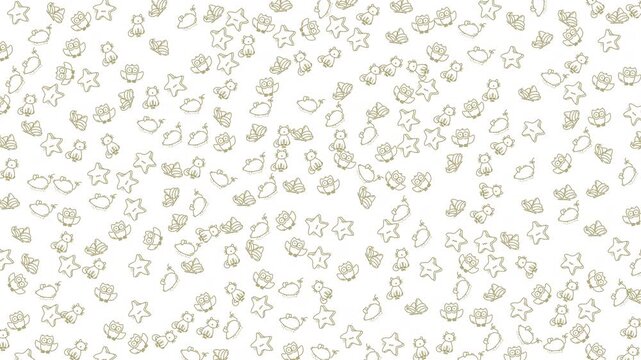 A charming and whimsical vintage hand-drawn pattern filled with tiny, playful doodle objects. Perfect for backgrounds, textures, or design elements with a touch of gentle charm.
