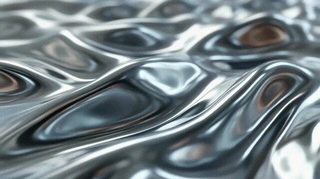 なめらかに波打つ銀色の液体金属