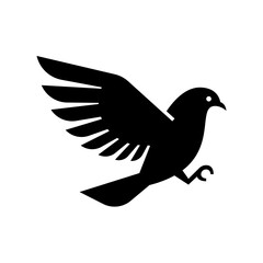 Fototapeta premium dove glyph icon. bird flying side view illustration.