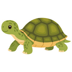 Obraz premium Green Turtle Walking With Brown Shell Pet Reptile Animal Leg Head Tail Slow Creature Terrarium Companion