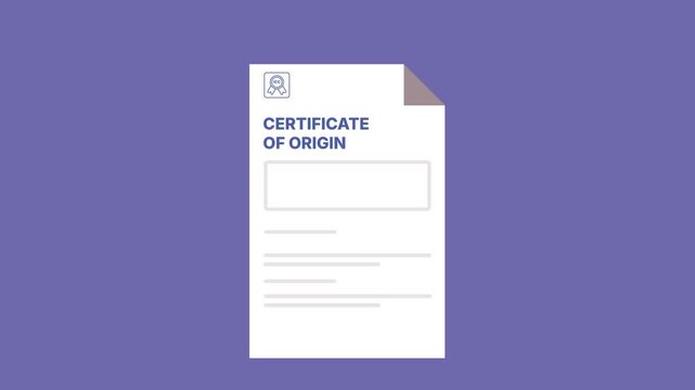 Certificate of Origin Trade Document