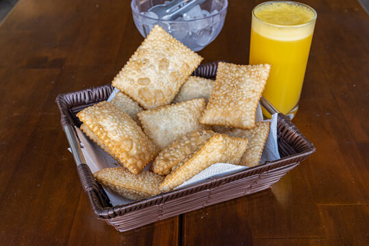 Pastel and Orange Juice Brazilian Snack Still Life