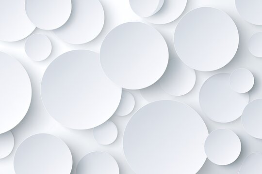 Clean white paper circles overlap, creating depth and shadows