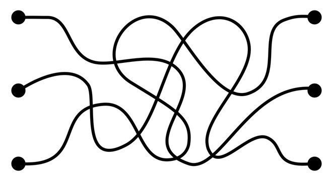 Hand drawn educational maze with winding path for printable activity books. Logic puzzle for preschool children and school worksheets.