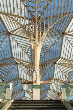 Lisbon Lisboa Oriente railway train station modern architecture by Santiago Calatrava in Lisbon, Portugal