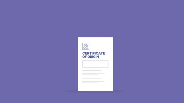 Certificate of Origin Trade Document