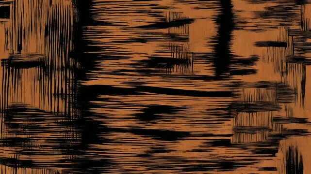 力強い線が刻む木版画調の質感