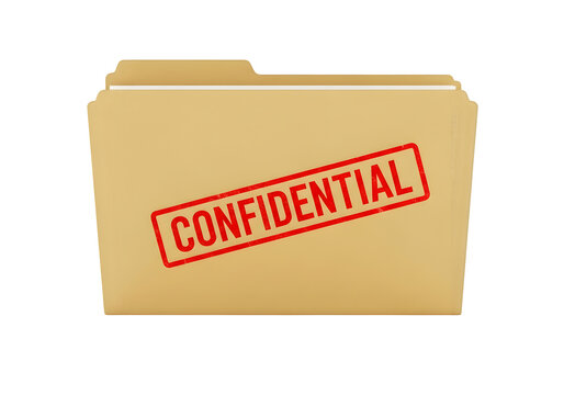 Confidential folder with red stamp