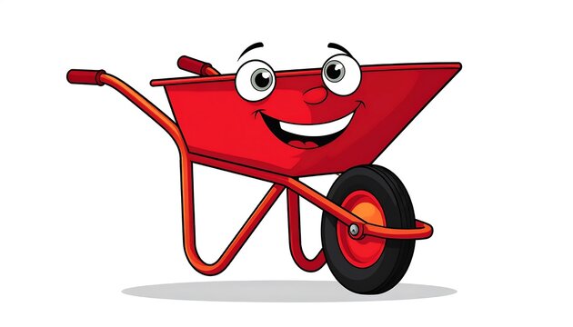Cartoon red truck with happy face and sunglasses.