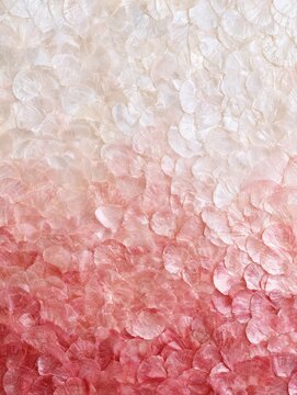 Capiz shell mosaic with a soft ombre transition from white to pink, creating an elegant iridescent decorative texture.