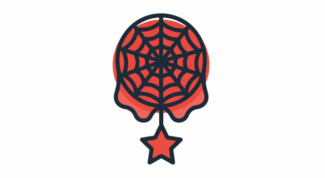 Red Spider Man Mask with Web Pattern and Star