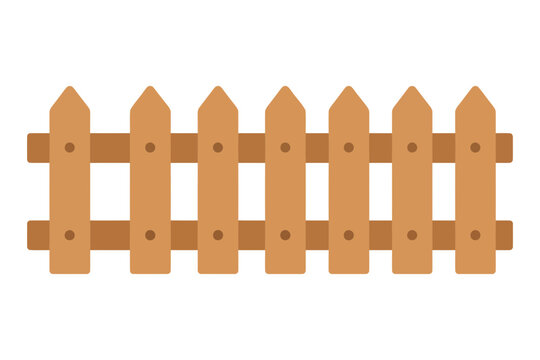Simple wooden garden picket fence illustration