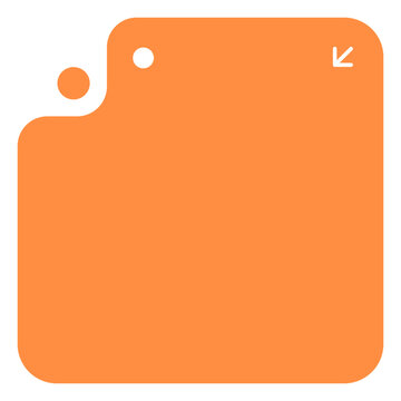 Orange User Interface Window with Smooth Edges. Flat Orange Browser Frame for Software Mockup