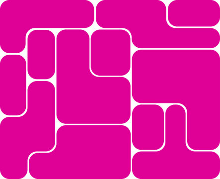 Geometric puzzle design with rounded shapes, abstract design pattern background