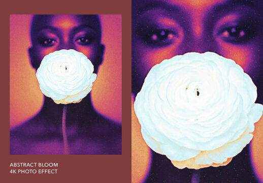 Abstract Bloom Fine Art Photo Effect - Dreamy Blur Bokeh Duotone Gradient Map Portrait