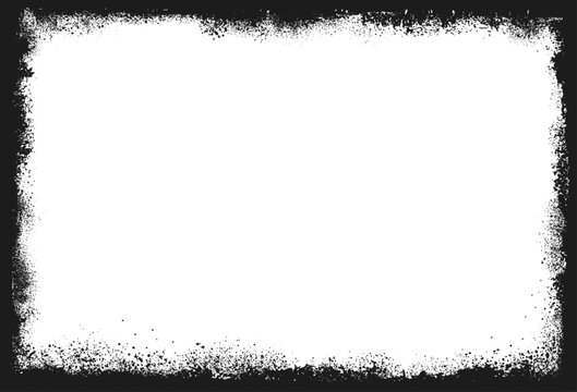 Grunge texture border frame background decoration, abstract overlay layout with dirty damaged edges, paint effect design art