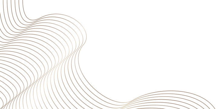 Abstract gold wave lines design, flowing dynamic wave isolated
