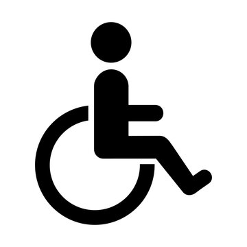 Wheelchair icon, physical or motor disability, disabled symbol, incapacity, person in a wheelchair, impairment mobility sign