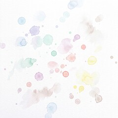 Soft pastel watercolor spots and splashes on white paper create a light abstract background for invitations, stationery, packaging, branding, posters, textiles, and creative designs. © Natalia