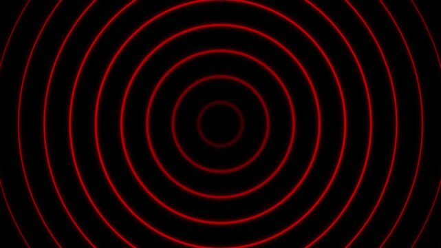 Expanding red concentric circles loop animation