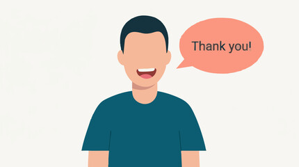 Fototapeta premium Flat design illustration of a smiling person saying 