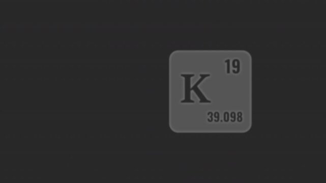 Alkali Metal Chemical Elements Flying in 3D with Alpha Channel