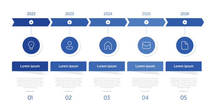 5 flow timeline infographic designs for showing steps, key moments, or progress in a simple and visually appealing way.