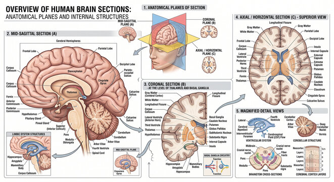The Human Brain: Anatomy, Sections, and Core Functions