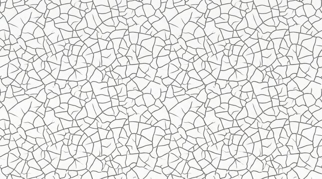 A close-up, seamless texture of a white surface with a dense network of fine, grey cracks.