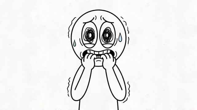Animated Stick Figure Anxious Nervous Pacing Back and Forth Concept